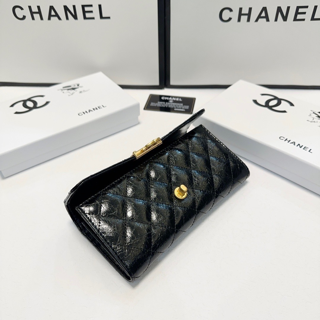 Chanel Rose Gold Quilted Bag walllet 1210
