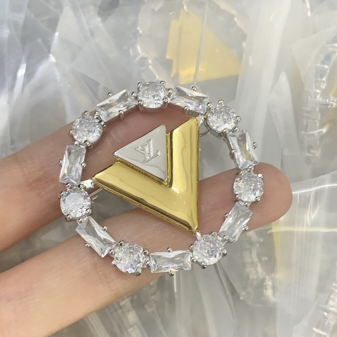 LV Silver Logo-Accented Brooch 1154