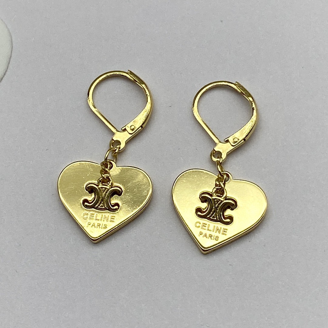 Celine Rose Gold Logo-Accented Earrings 212