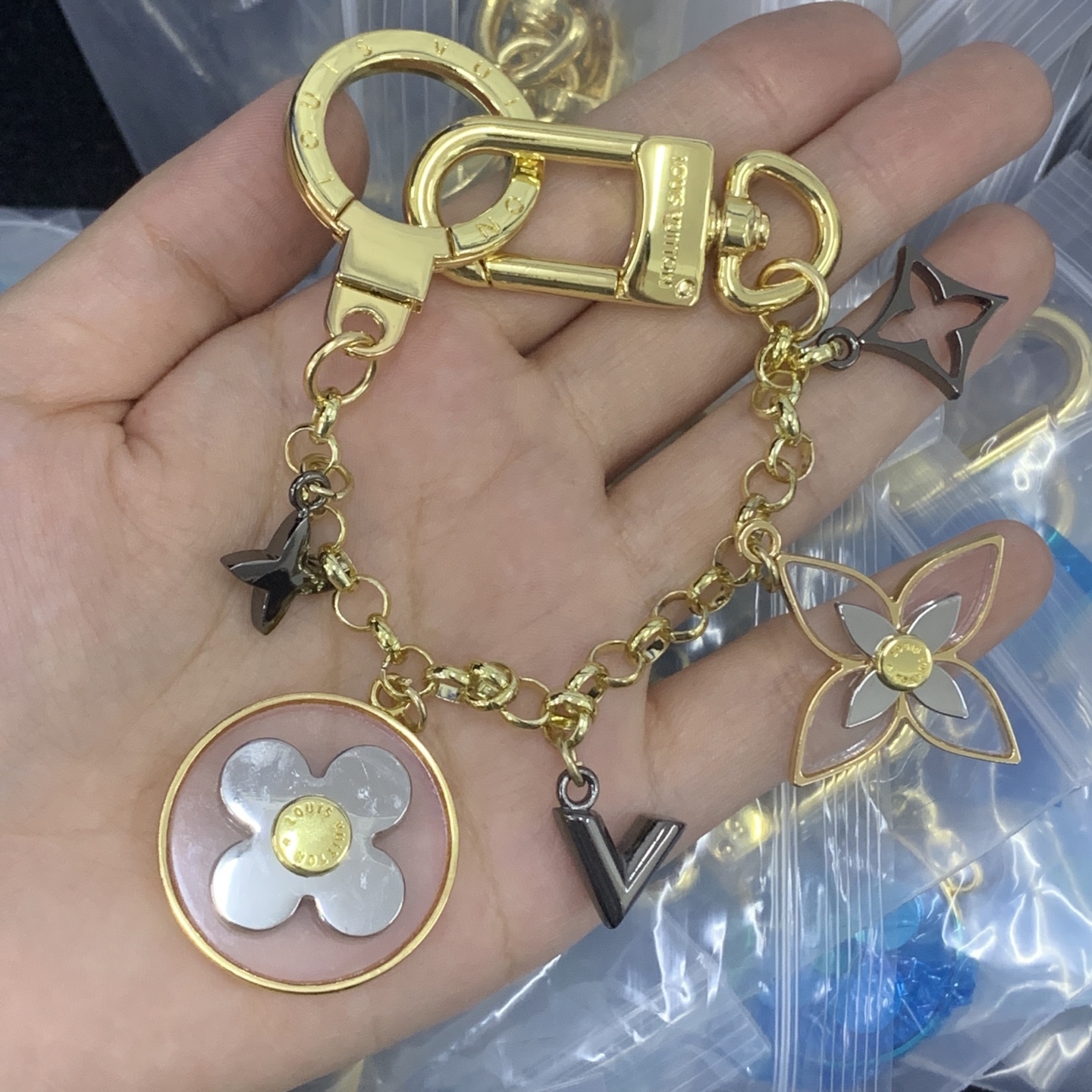 LV Rose Gold Vintage-Inspired Keychain 1231