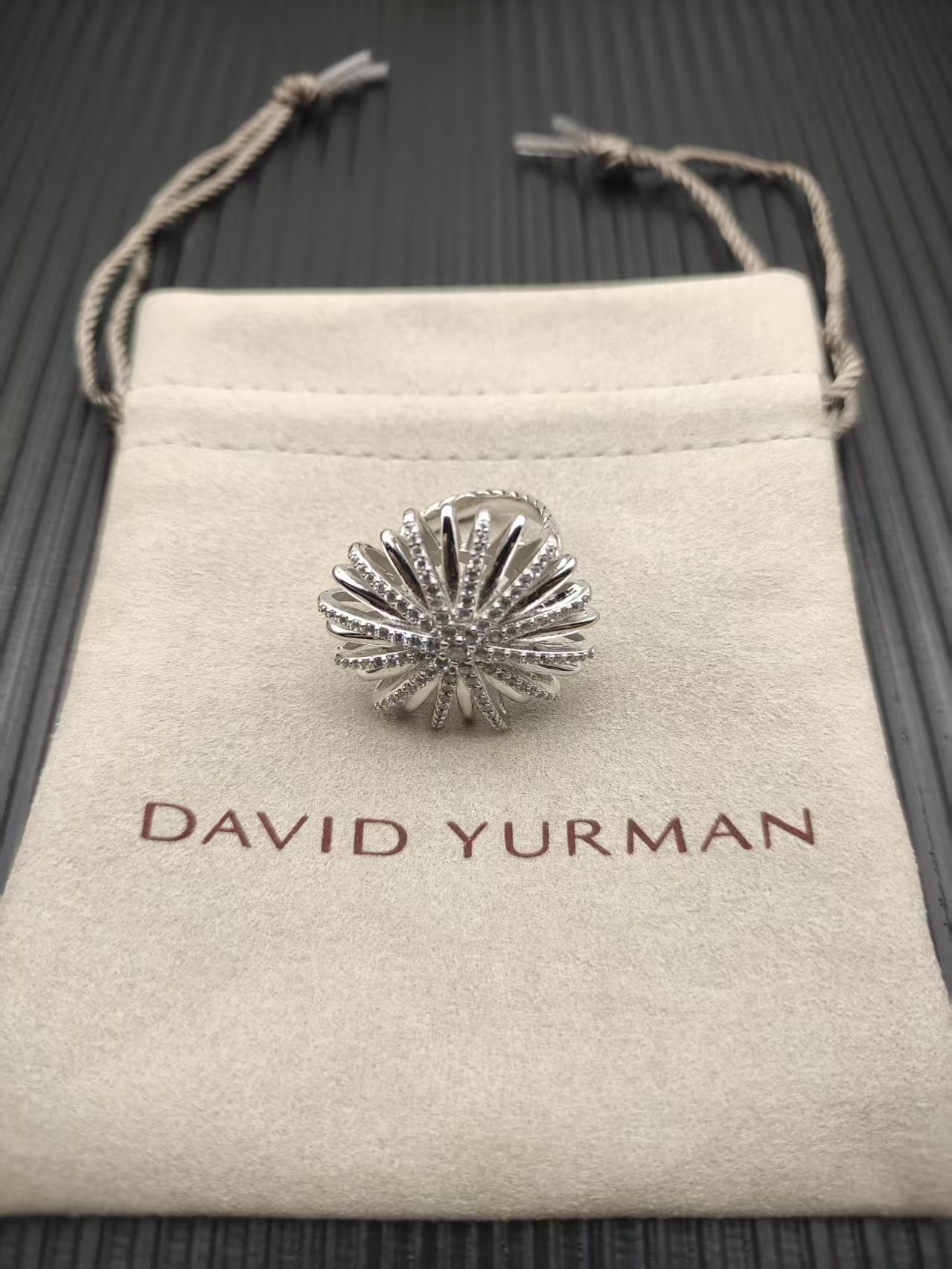 David Yurman Silver Logo-Accented Ring 294
