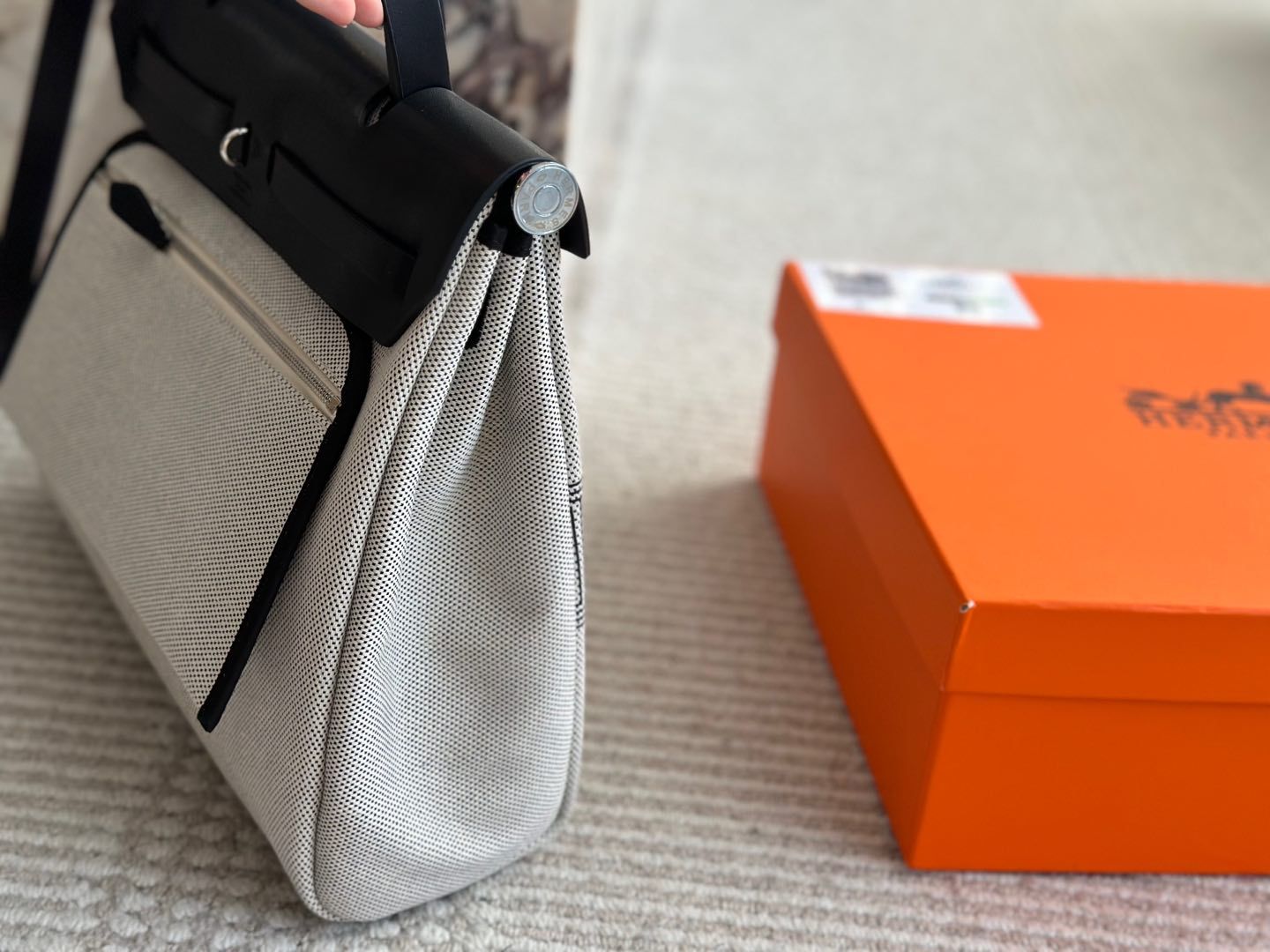 Hermes h herbag Silver Quilted Bag 289