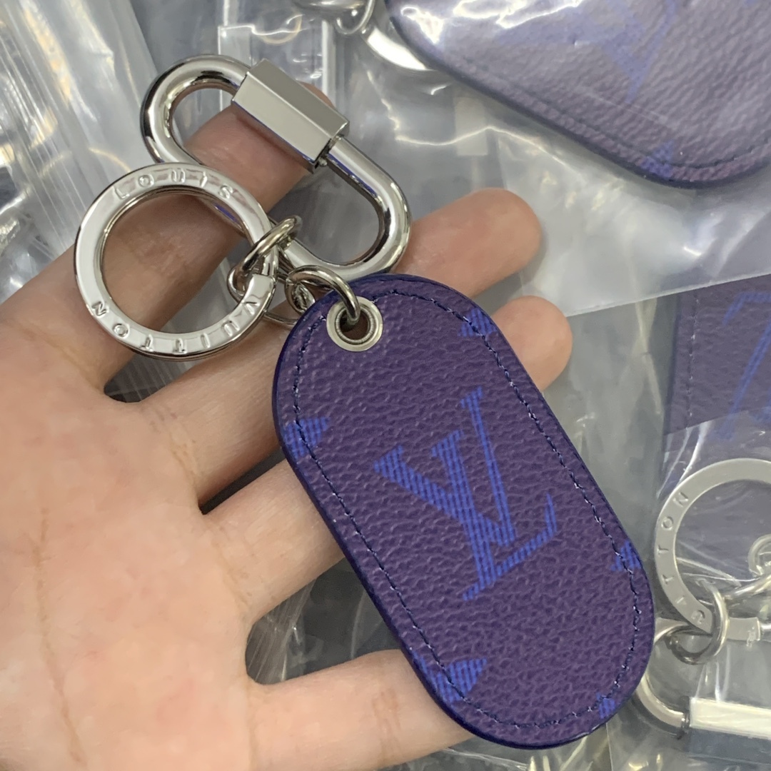LV Purple Logo-Accented Keychain 1217
