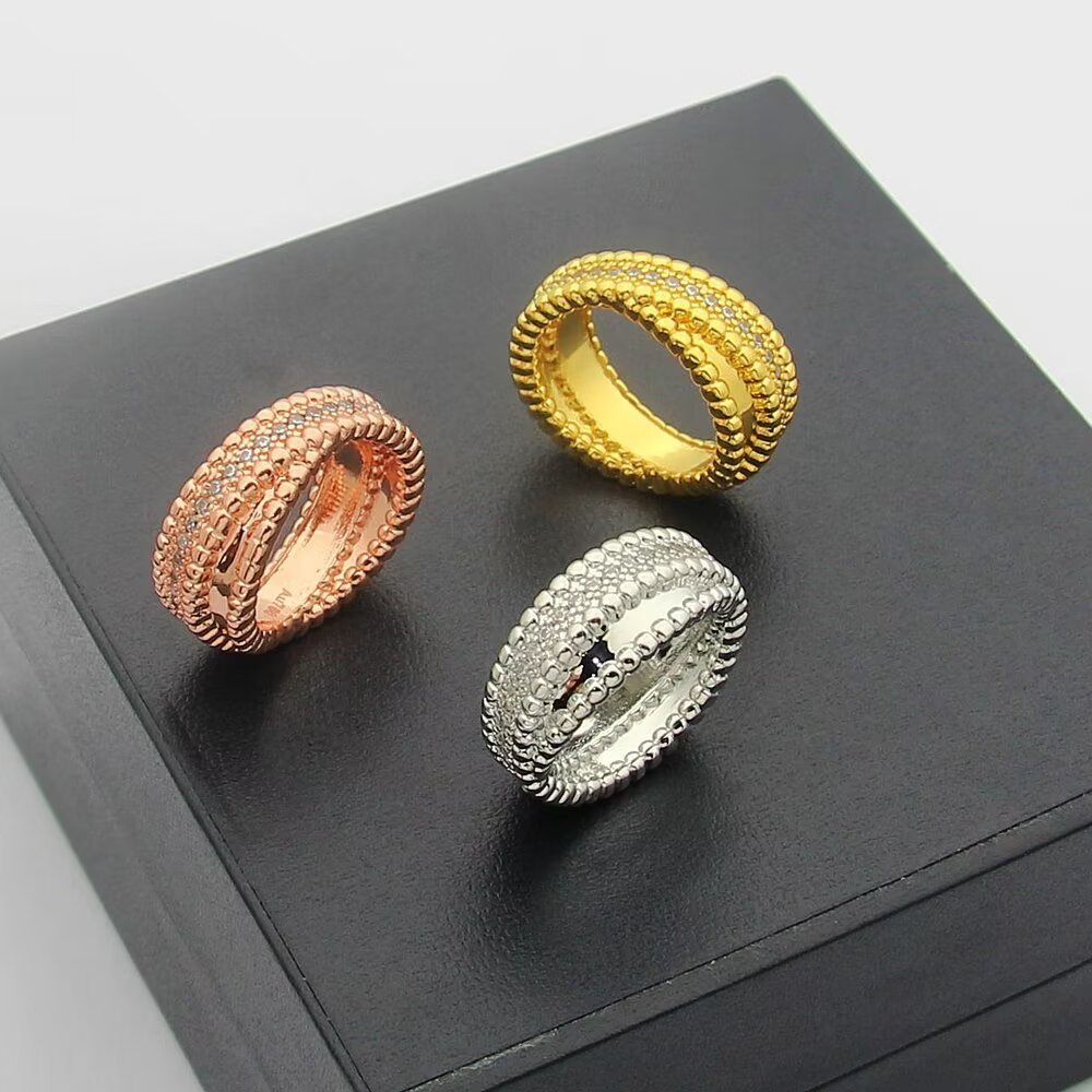 Van Cleef Rose Gold Logo-Accented Ring 016