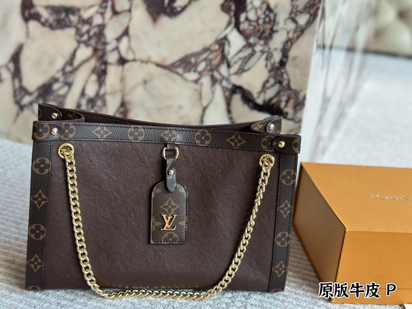 LV Gold Logo-Accented Bag 1616
