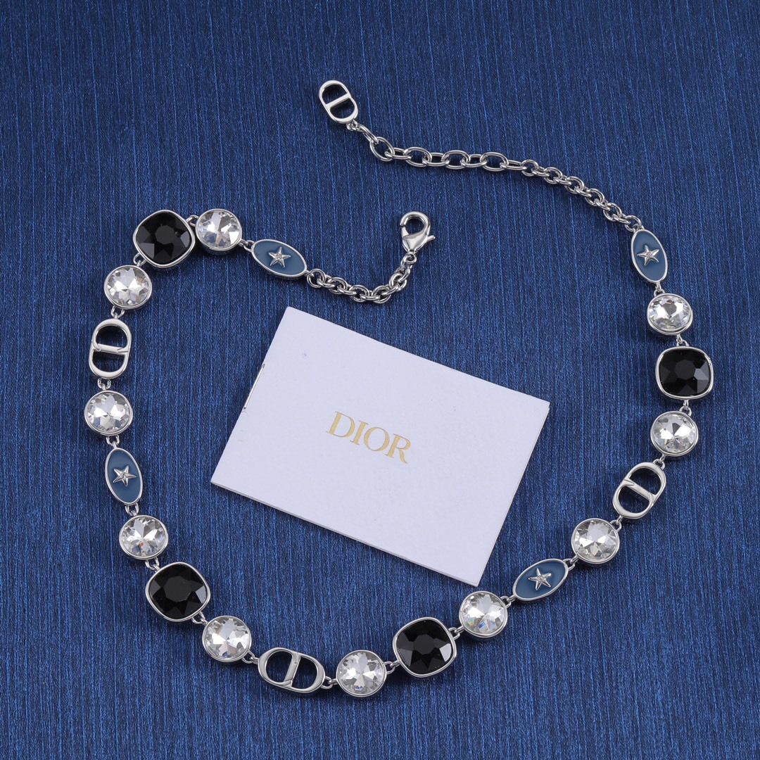 Dior Silver Logo-Accented Necklace 049