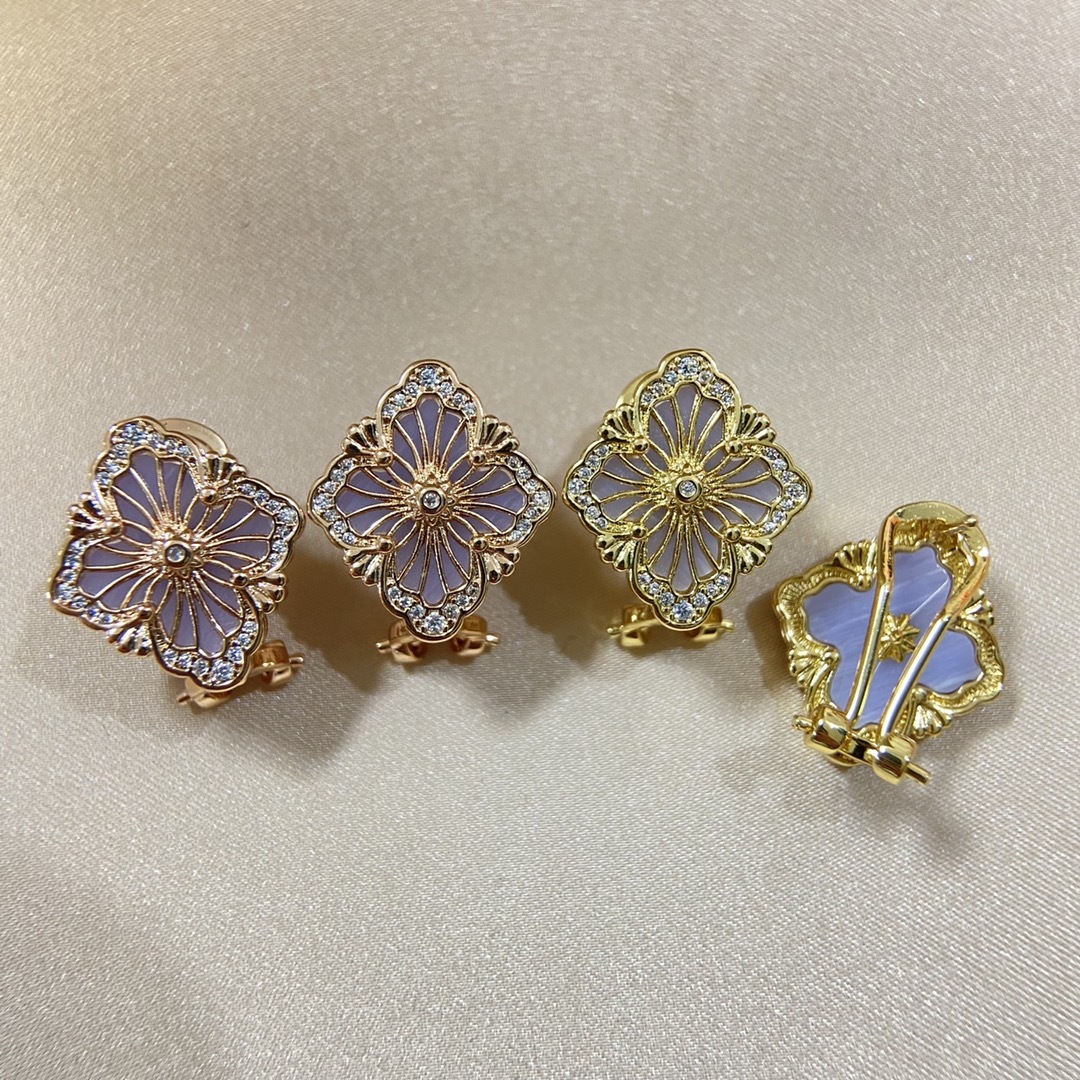 Buccellati Rose Gold Logo-Accented Earrings 012