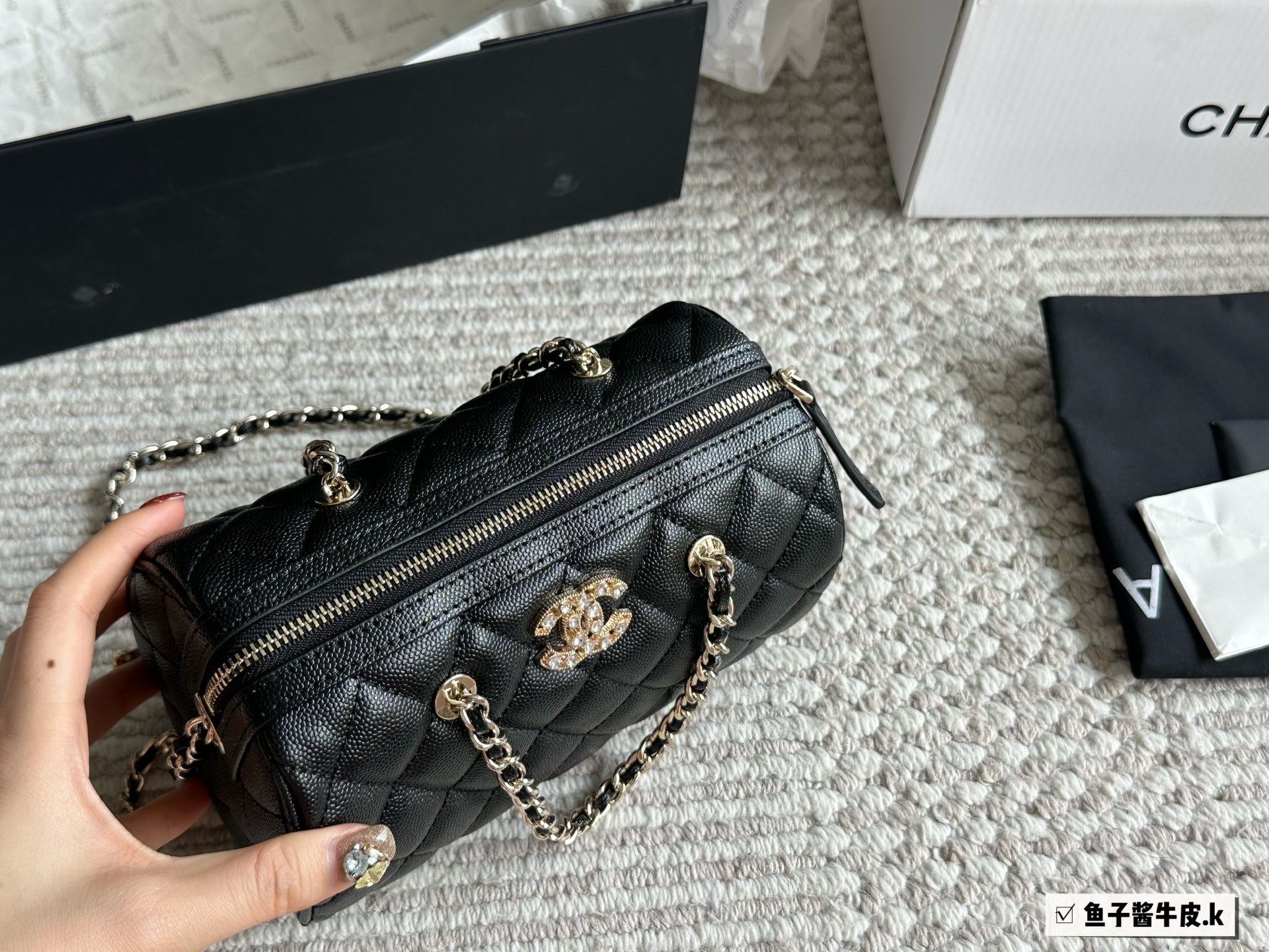 Chanel Silver Quilted Bag 1201