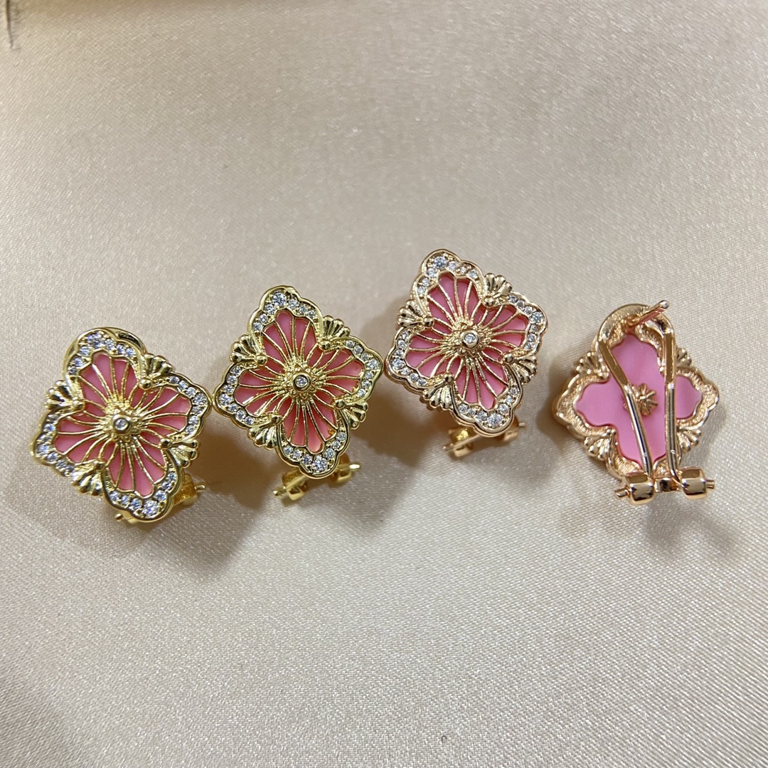 Buccellati Rose Gold Logo-Accented Earrings 012