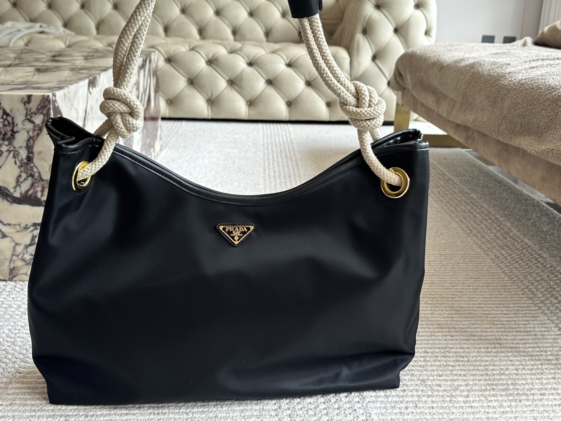 Prada Beige Vintage-Inspired Bag 075