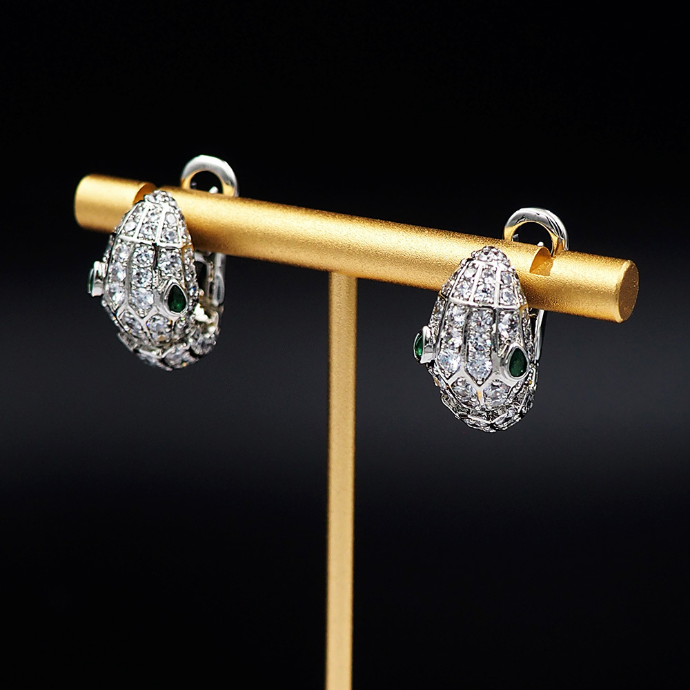 BVLGARI Silver Logo-Accented Earrings 060