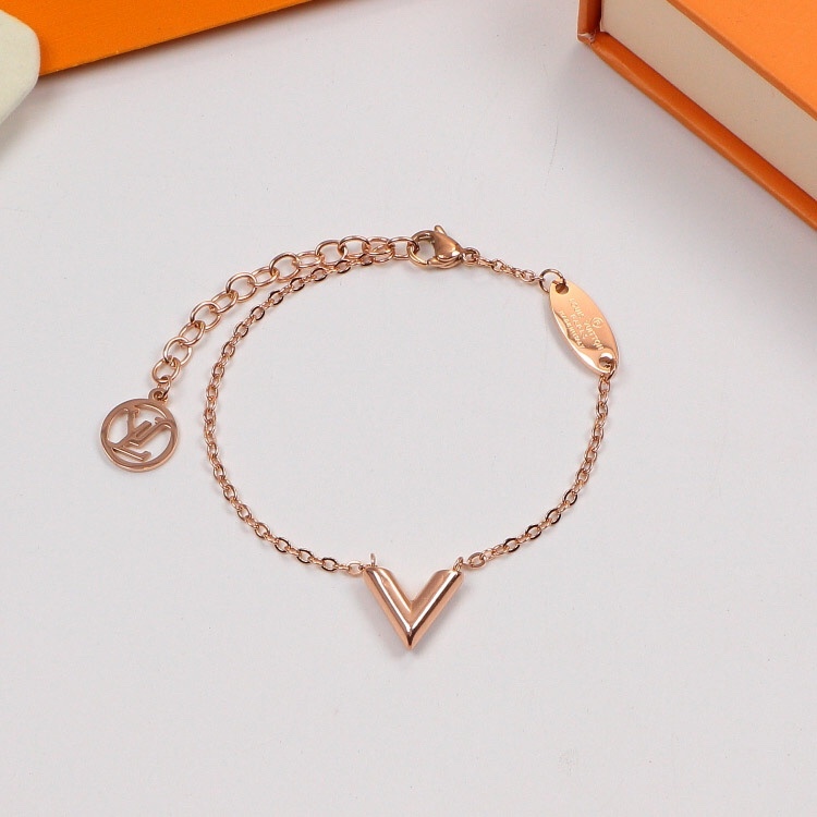 LV Rose Gold Logo-Accented Bracelet 012