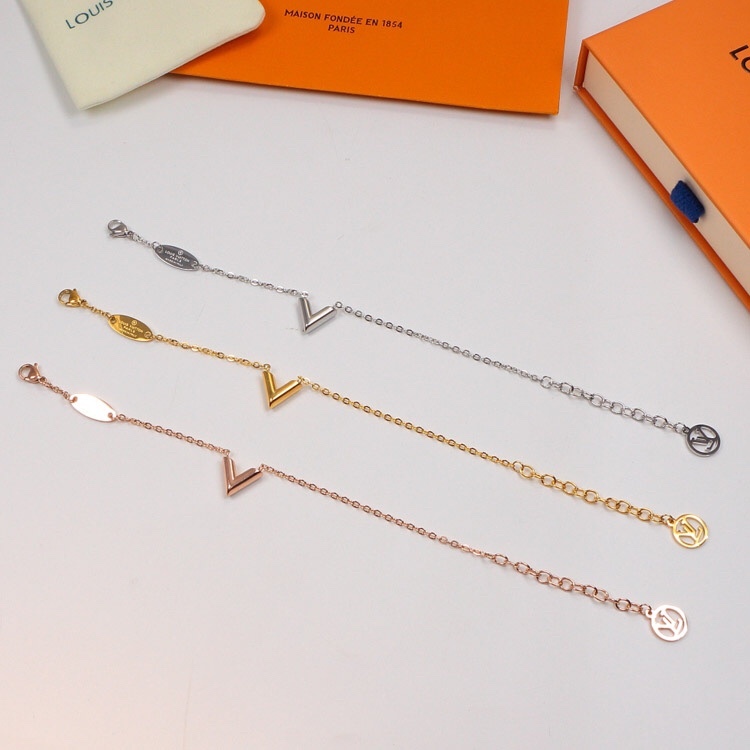 LV Rose Gold Logo-Accented Bracelet 012
