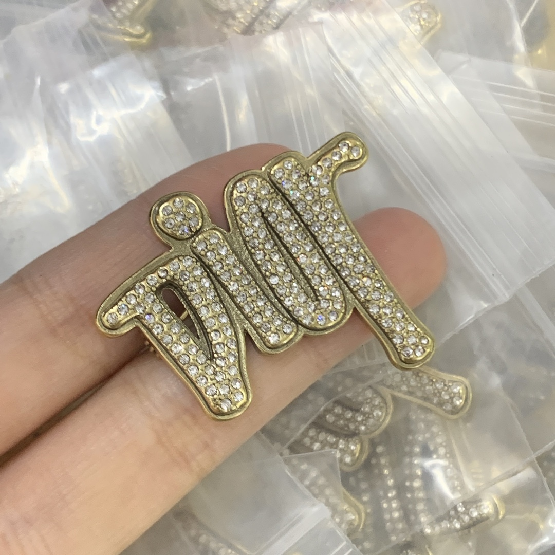 Dior Silver Logo-Accented Brooch 694