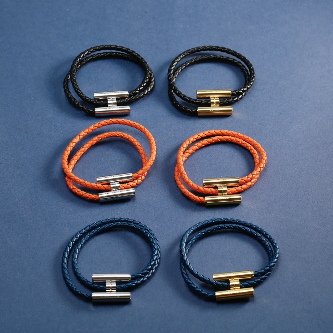 Hermes h Orange Logo-Accented Bracelet 024