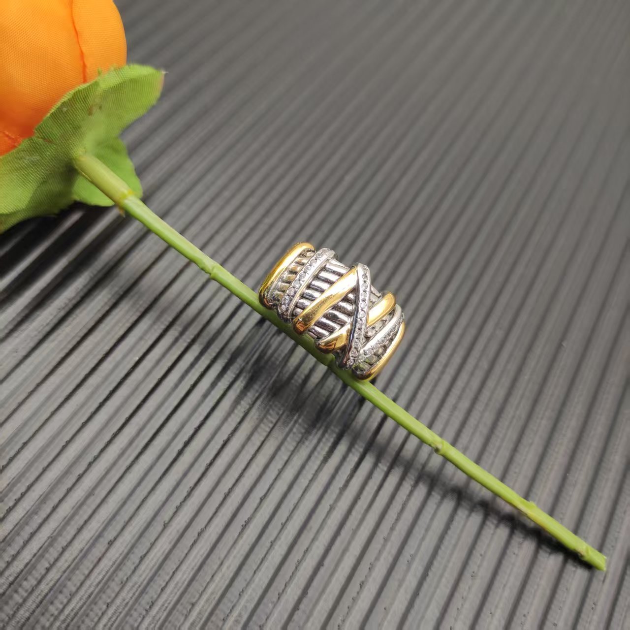 David Yurman Silver Logo-Accented Ring 300