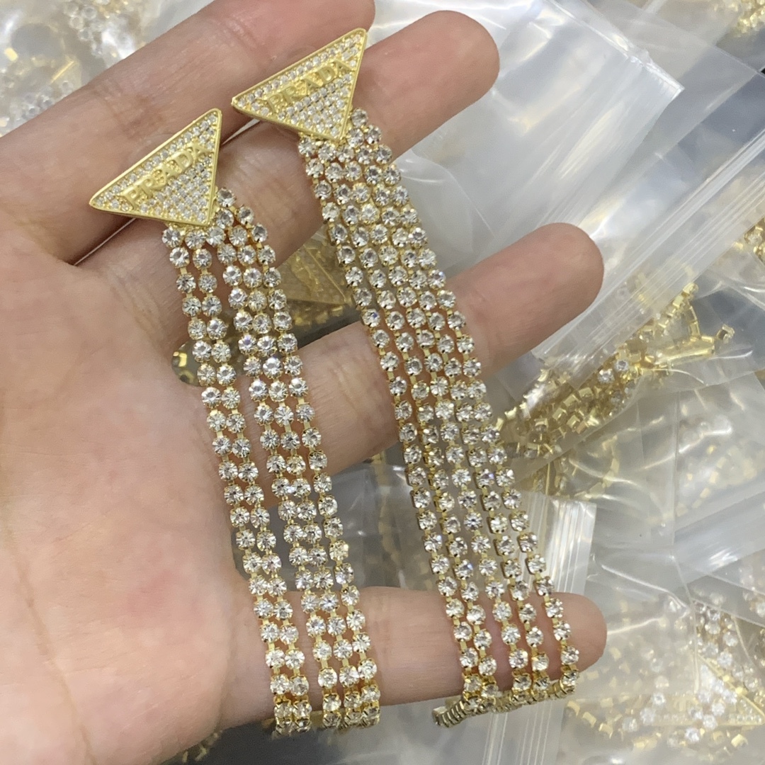 Prada Gold Vintage-Inspired Earrings 159