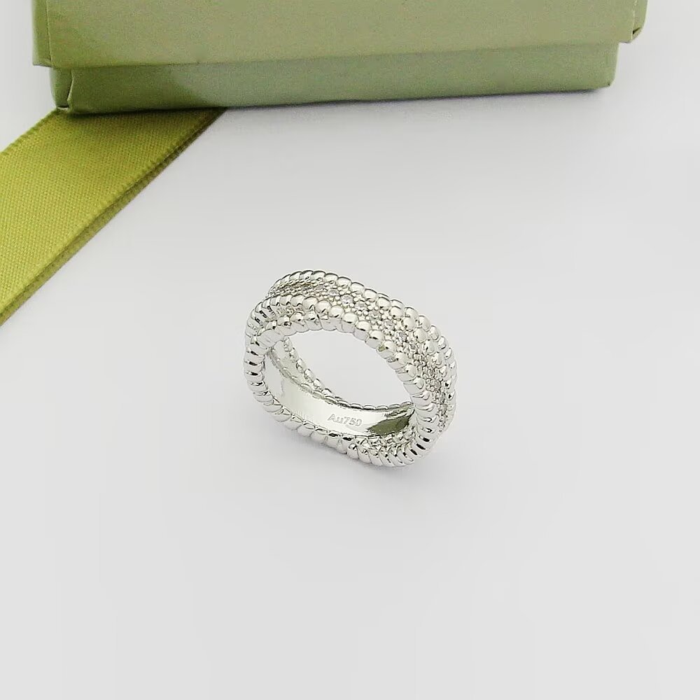 Van Cleef Rose Gold Logo-Accented Ring 016