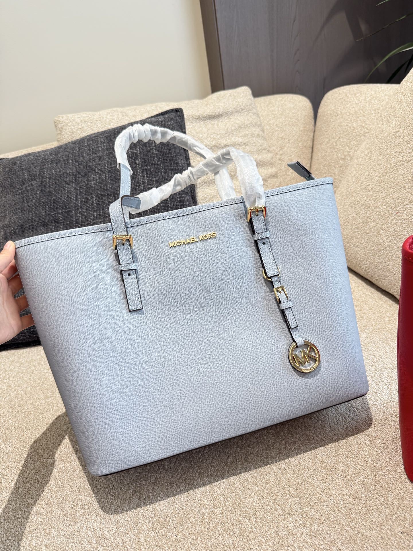 MK Beige Logo-Accented Bag 007