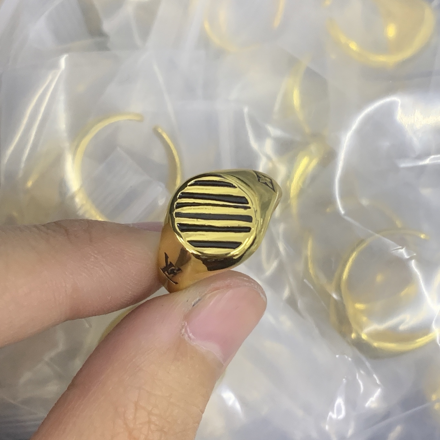 LV Yellow Geometric Ring 1020
