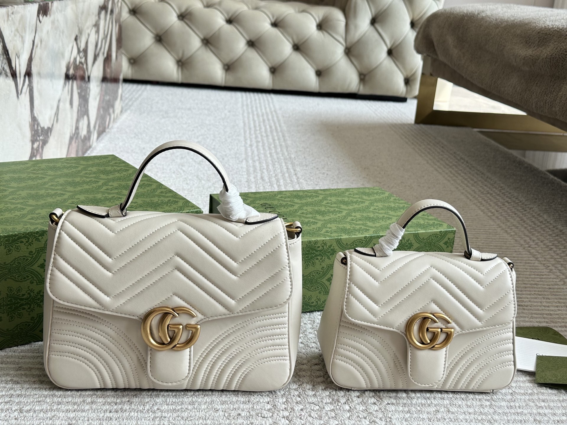 Gucci Gold Quilted Bag 542