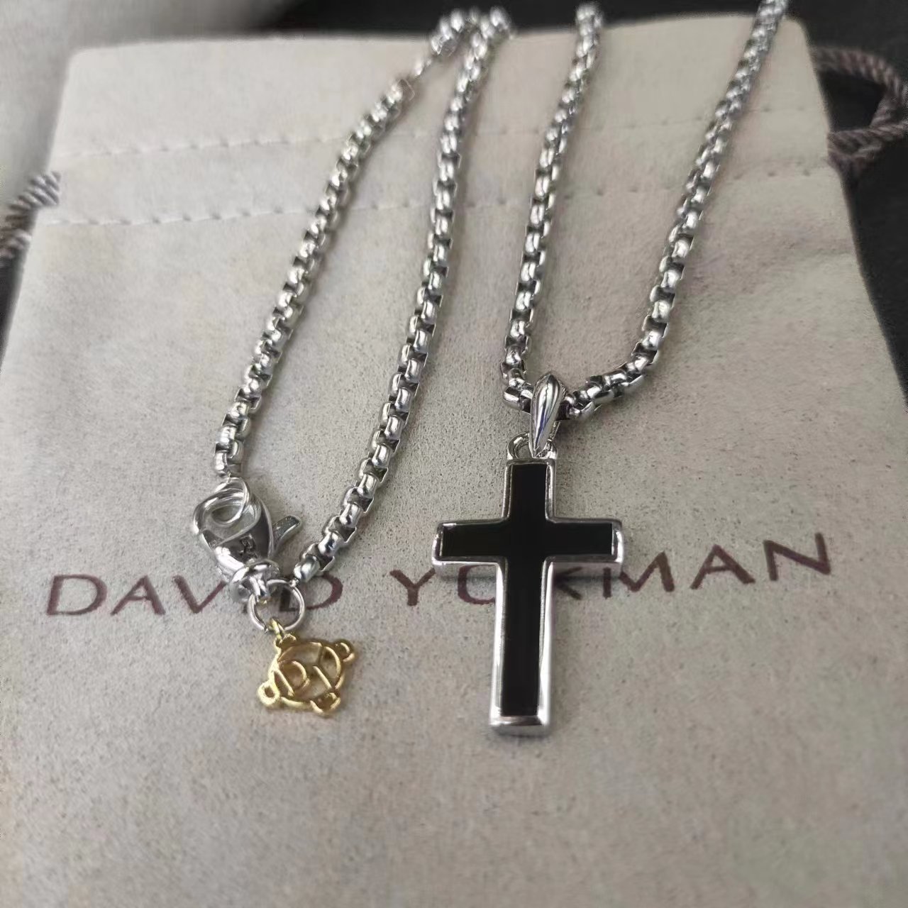 David Yurman Silver Logo-Accented Necklace 111