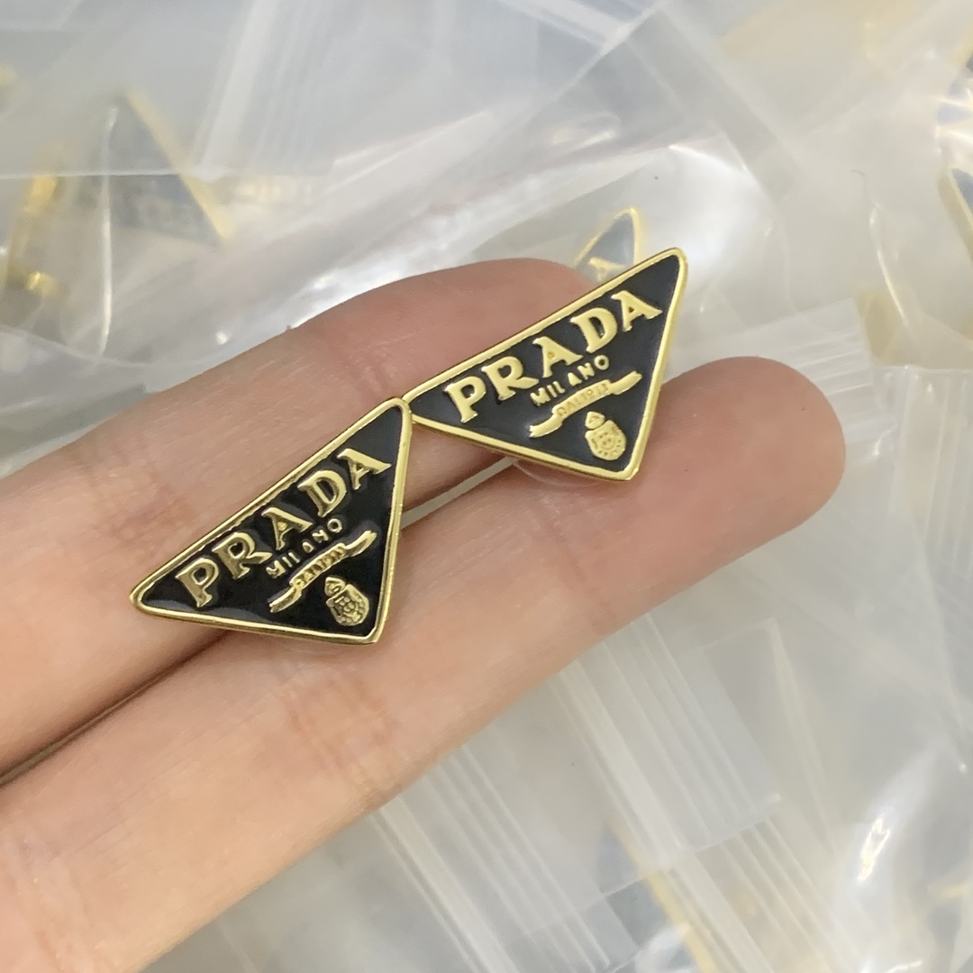 Prada Gold Vintage-Inspired Earrings 126