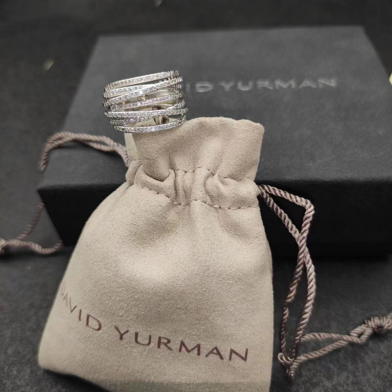 David Yurman Silver Logo-Accented Ring 267