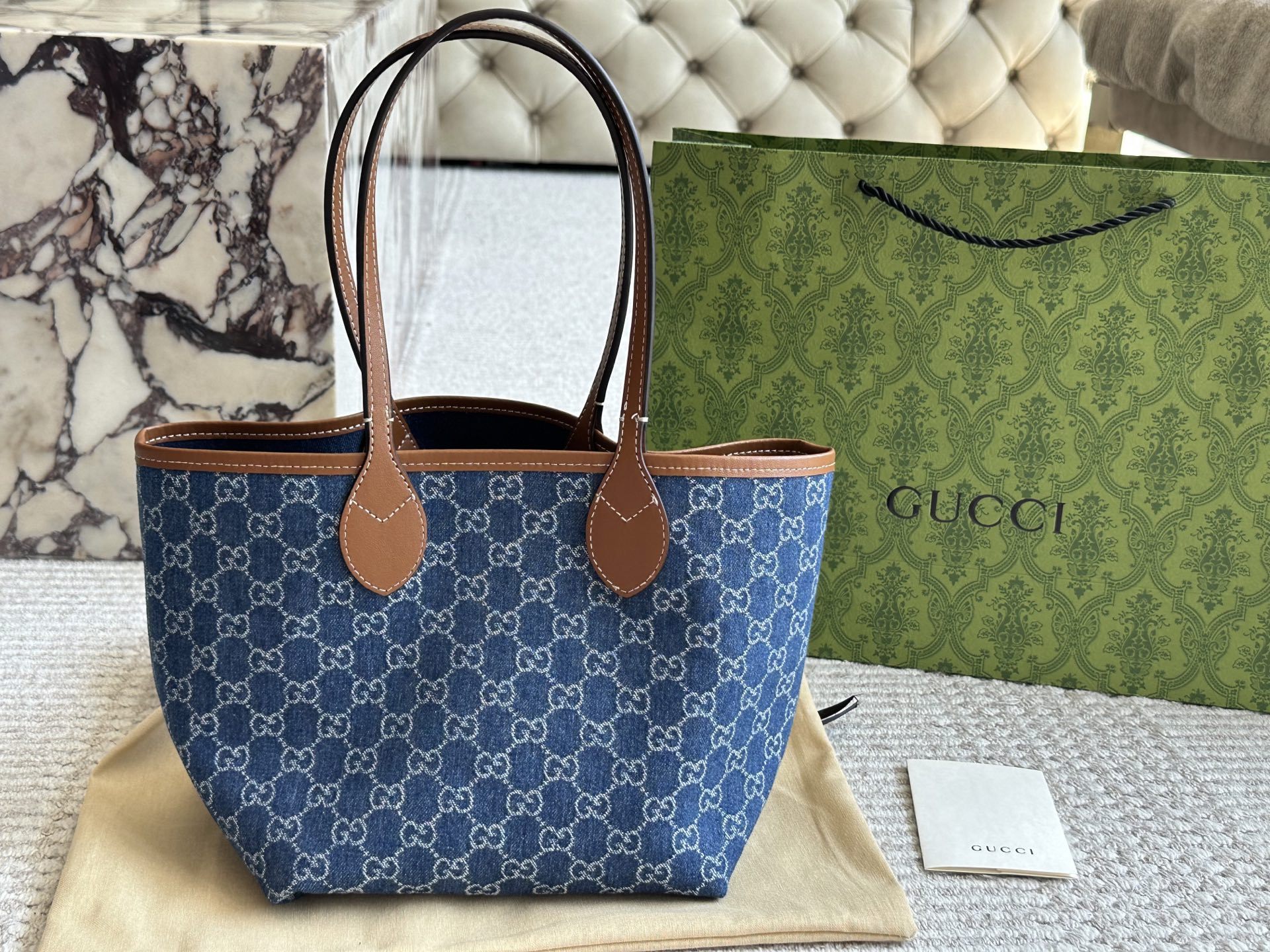 Gucci Blue Quilted Bag 573
