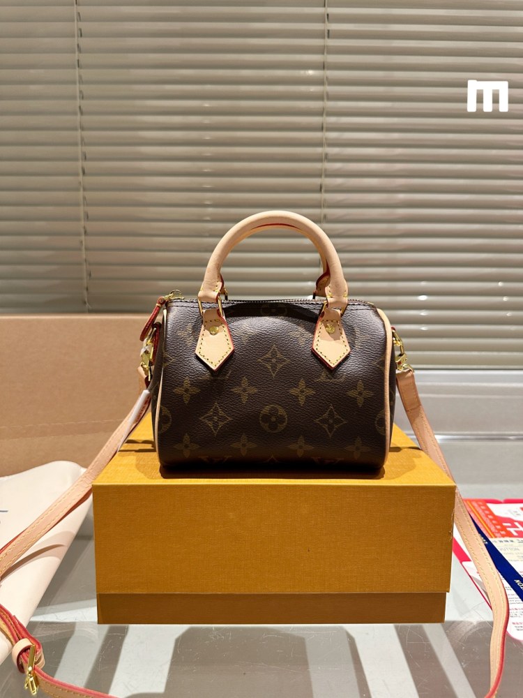LV bag Nano Speedy 16  leather bag 16cm