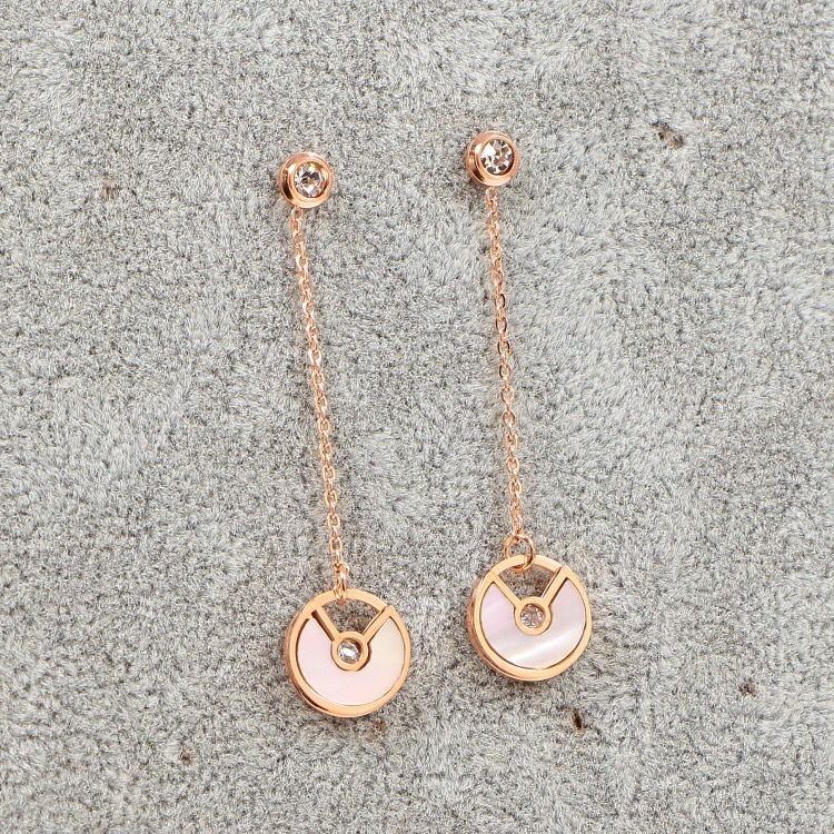 Cartier amulet Rose Gold Logo-Accented Earrings 001