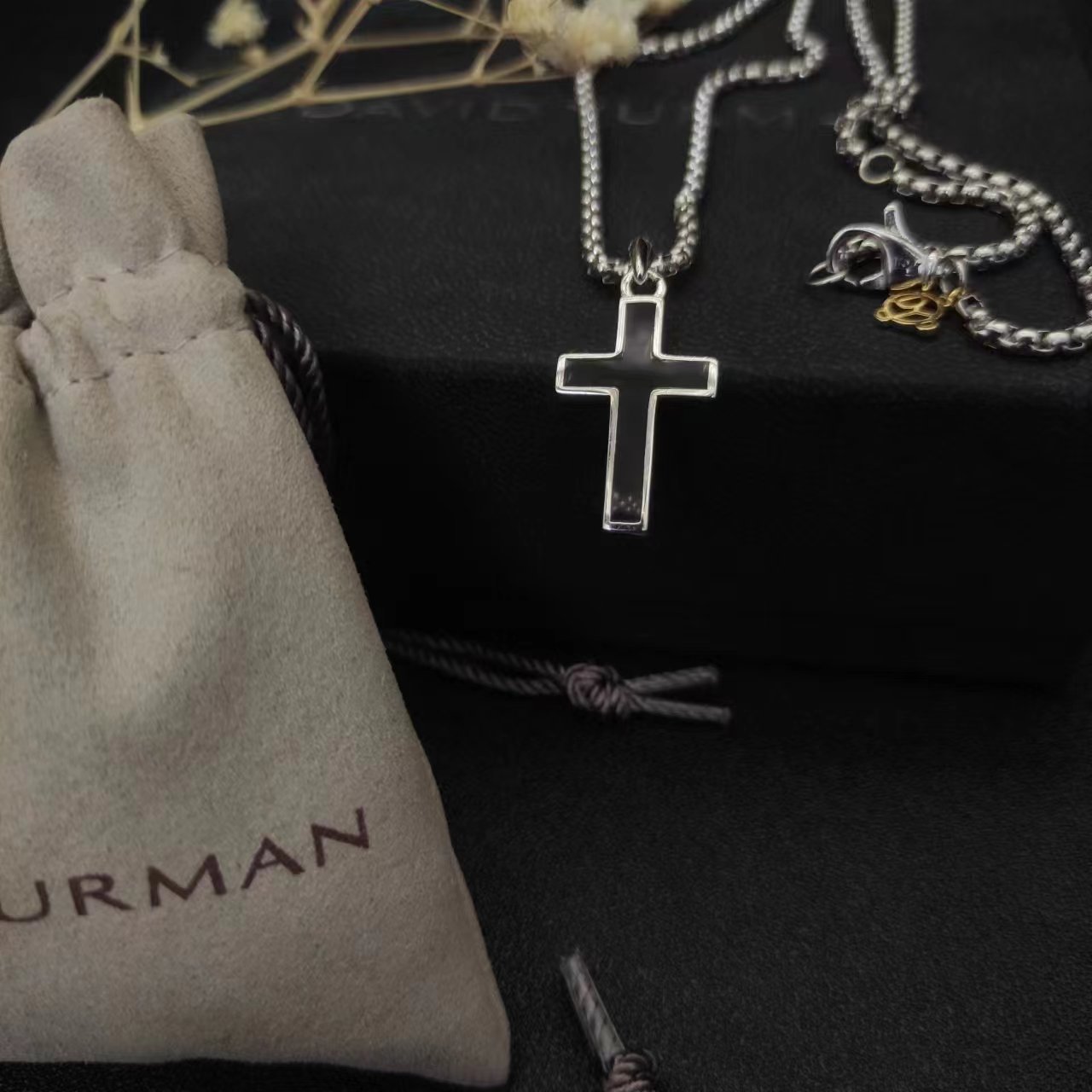 David Yurman Silver Logo-Accented Necklace 111
