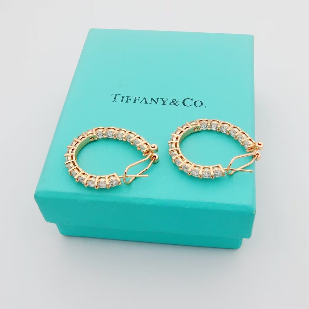 Tiffany Gold Logo-Accented Earrings 203