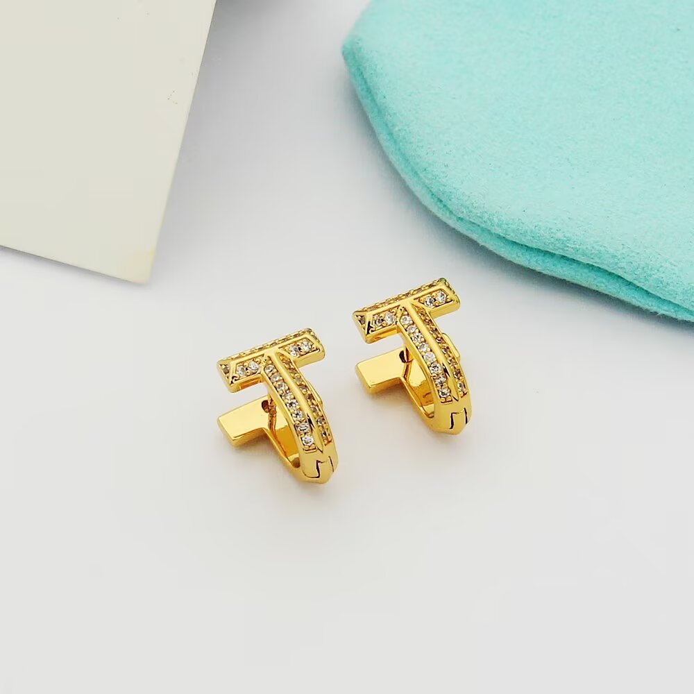 Tiffany Gold Logo-Accented Earrings 150