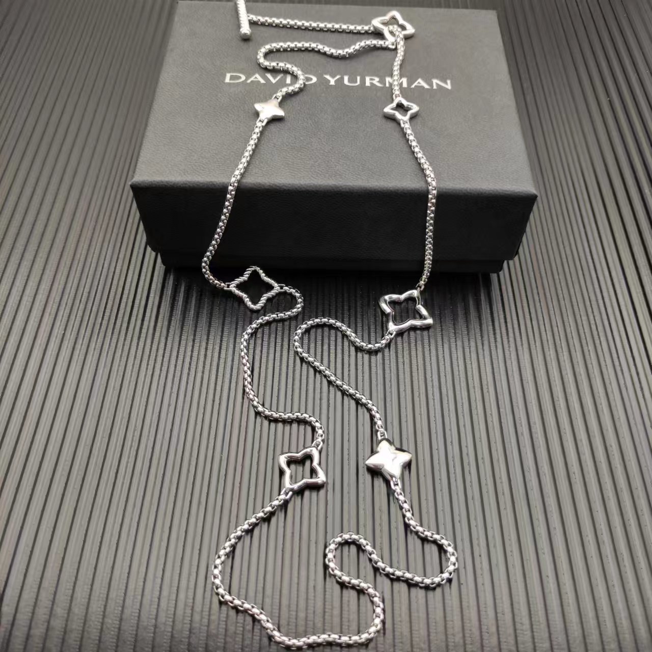 David Yurman Silver Textured Necklace 172