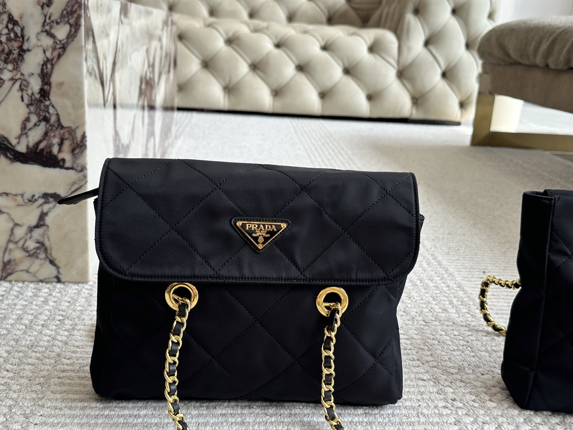 Prada Gold Quilted Bag 057