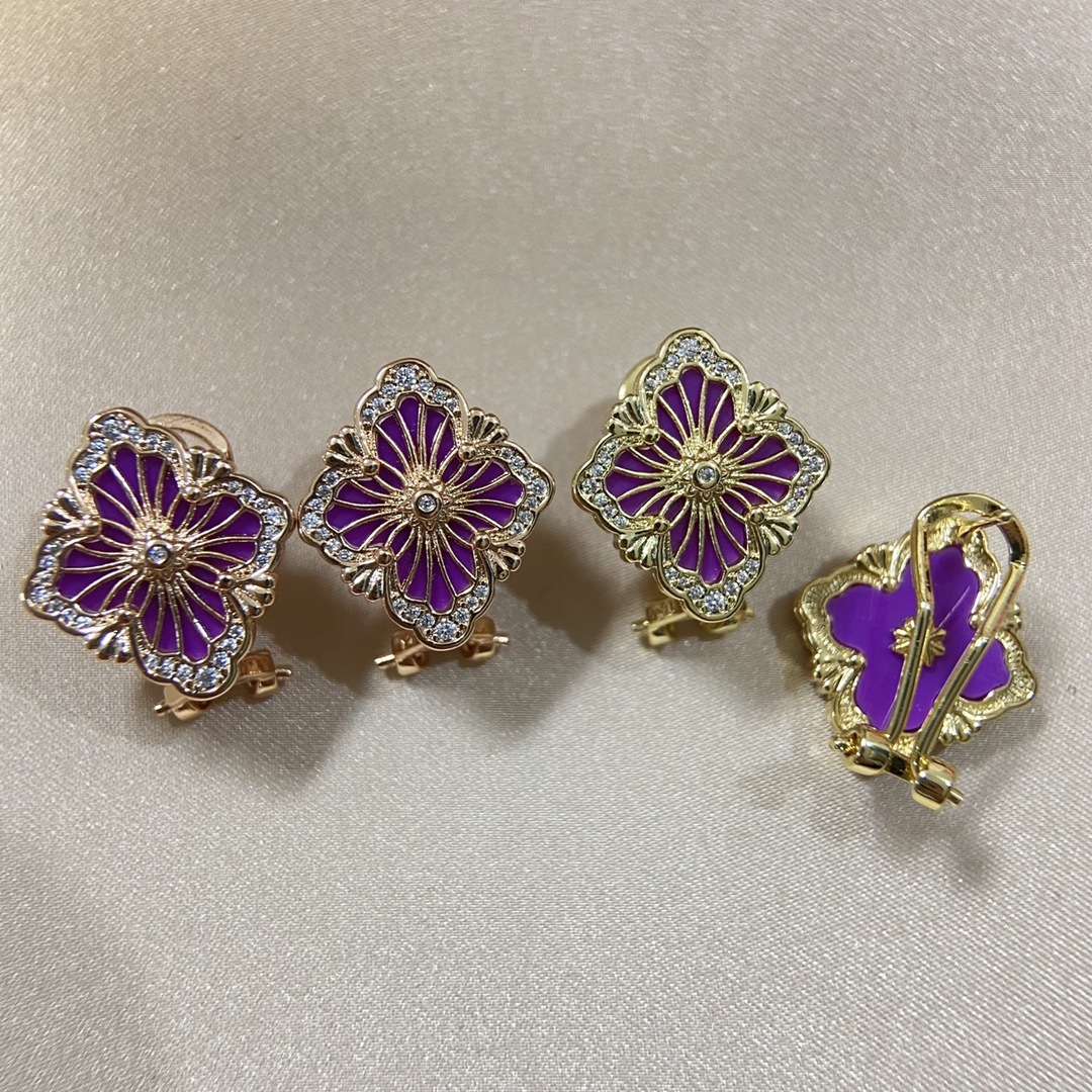 Buccellati Rose Gold Logo-Accented Earrings 012