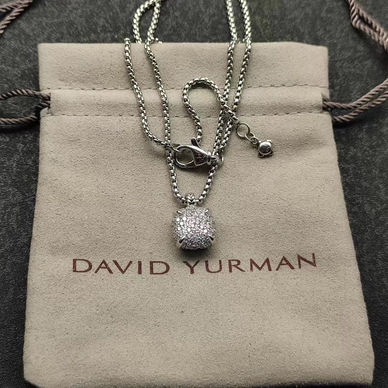 David Yurman Silver Logo-Accented Necklace 169