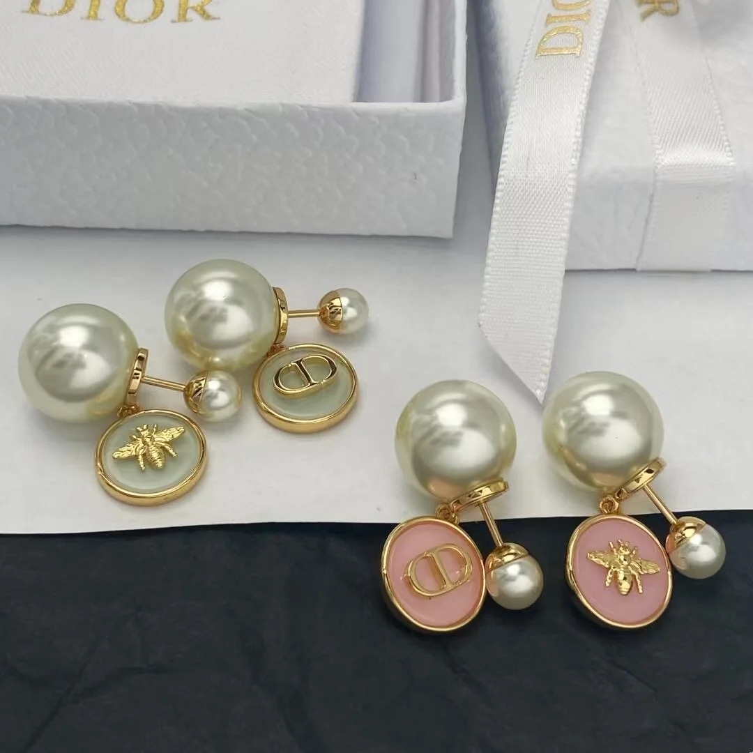 Dior Rose Gold Vintage-Inspired Earrings 023