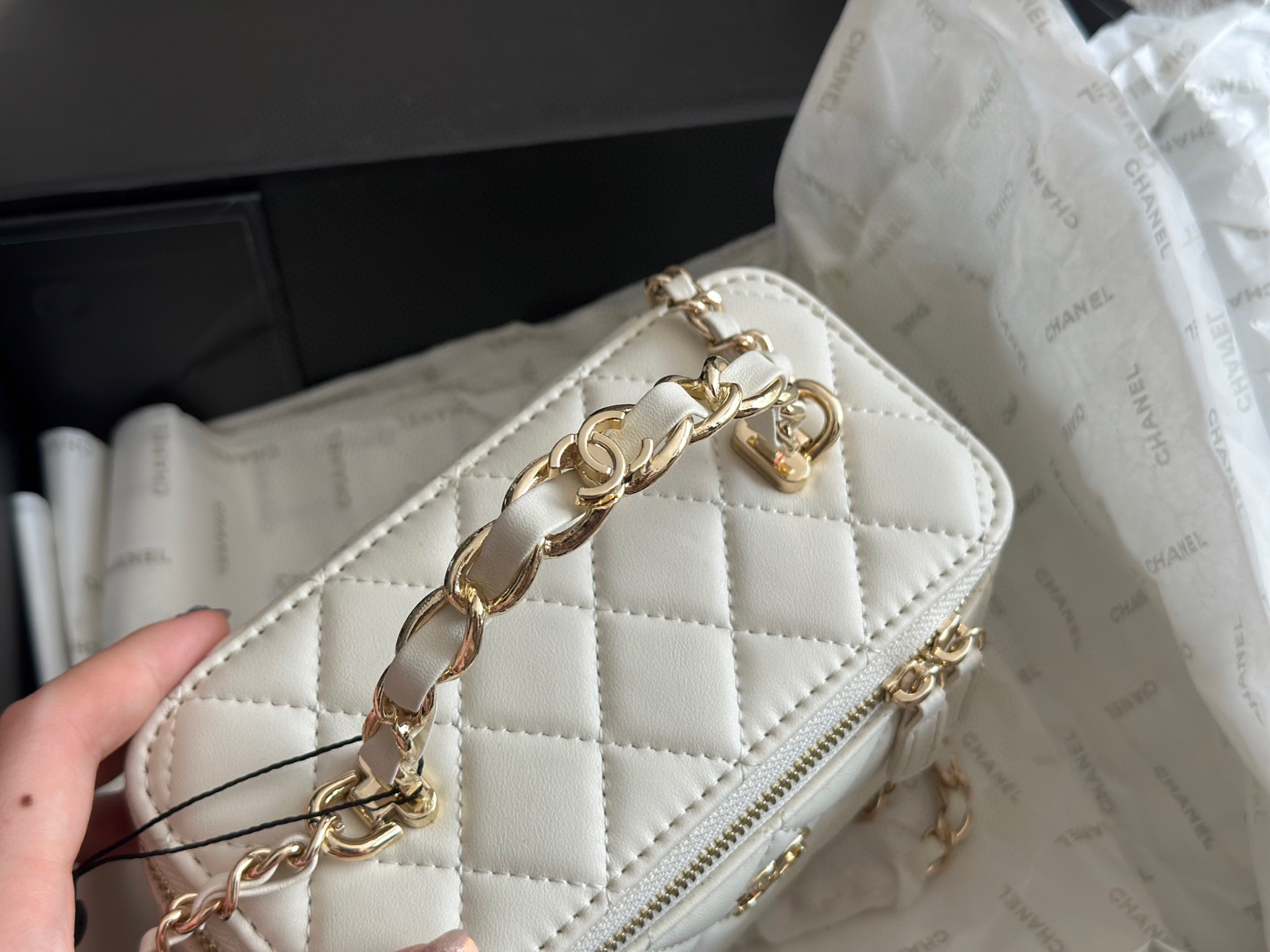Chanel Beige Quilted Bag 1257