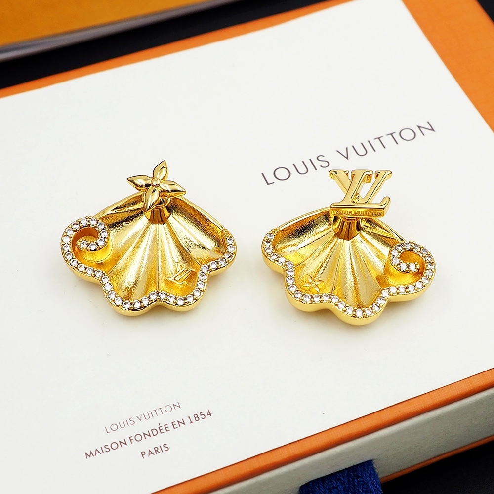 LV Gold Logo-Accented Earrings 200