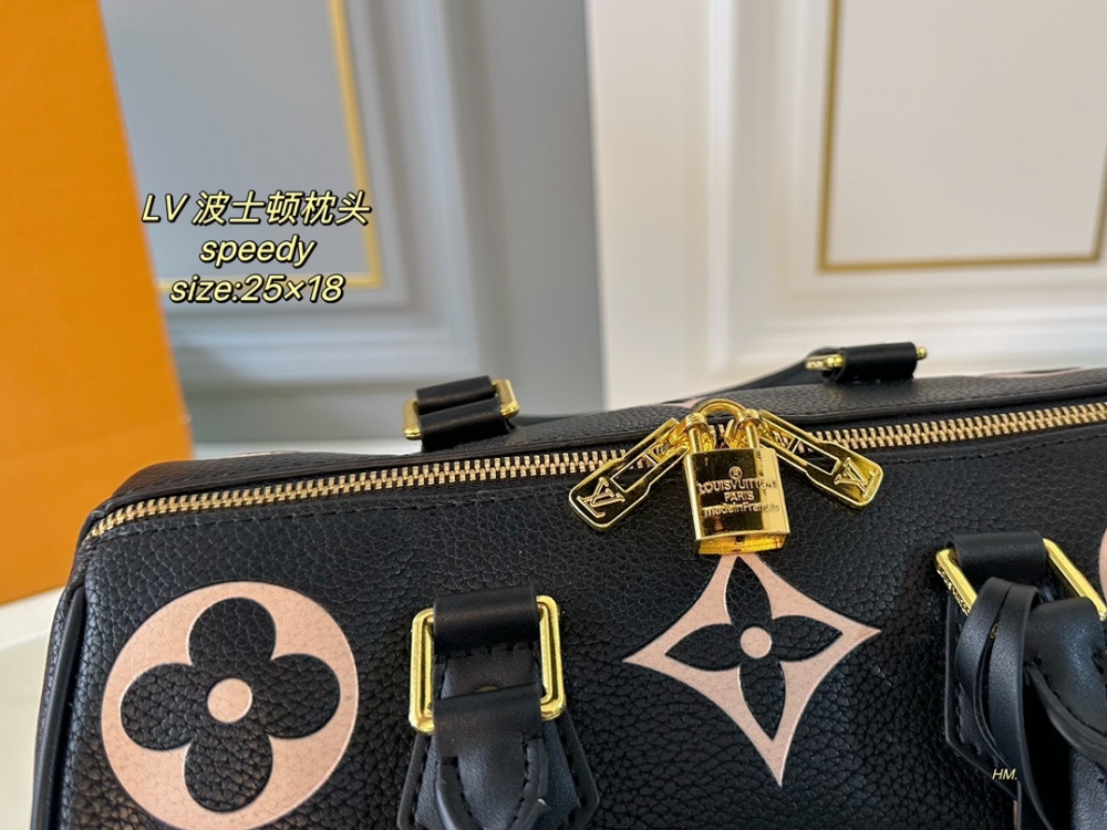 LV Bag Speedy leather Gold Logo-Accented Bag 25cm