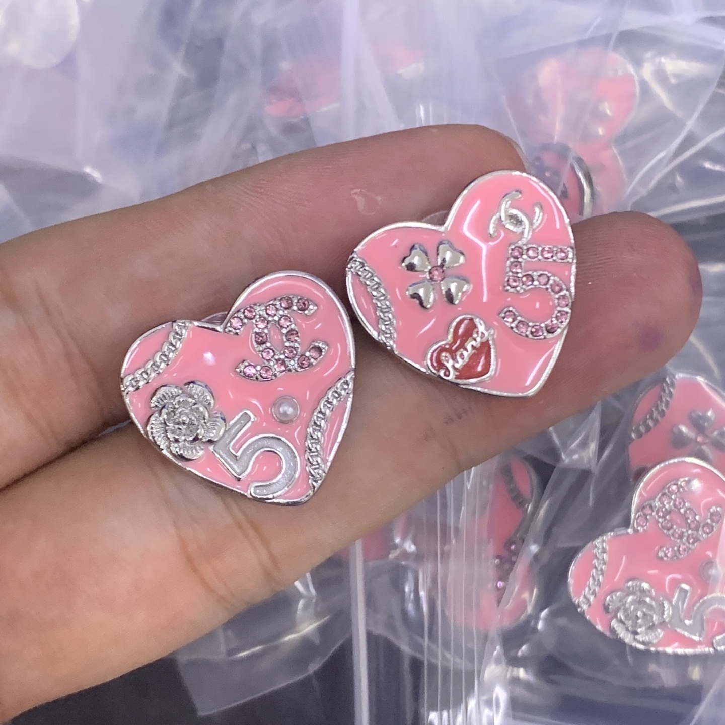 Chanel Pink Logo-Accented Earrings 197