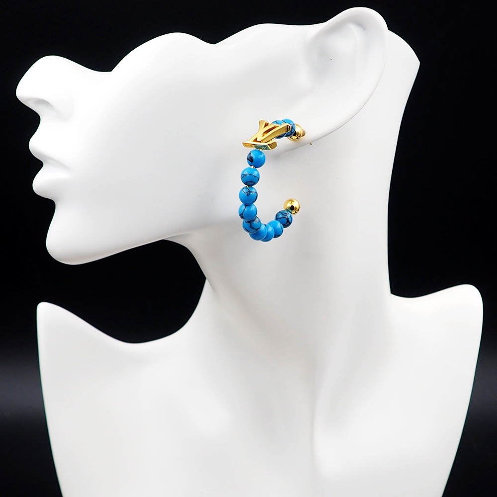 LV Blue Logo-Accented Earrings 302