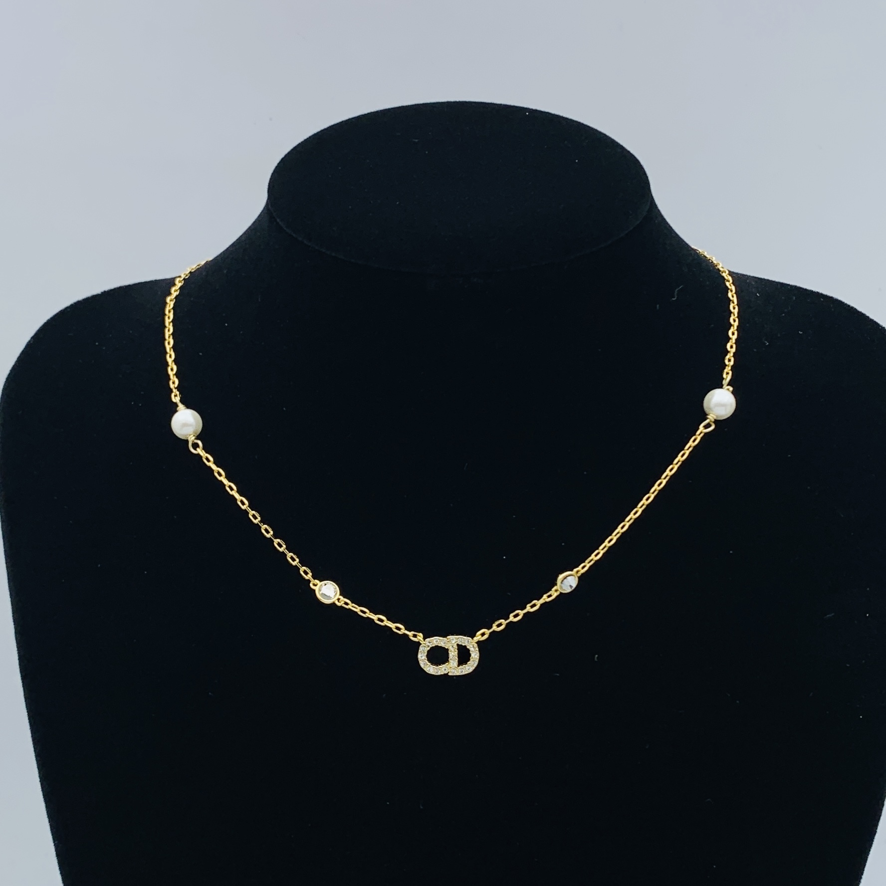 Dior Silver Logo-Accented Necklace 360