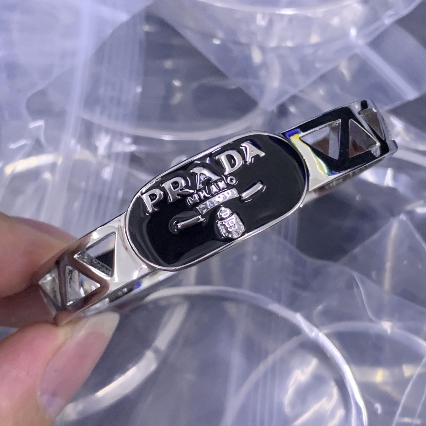 Prada Silver Logo-Accented Bracelet 215