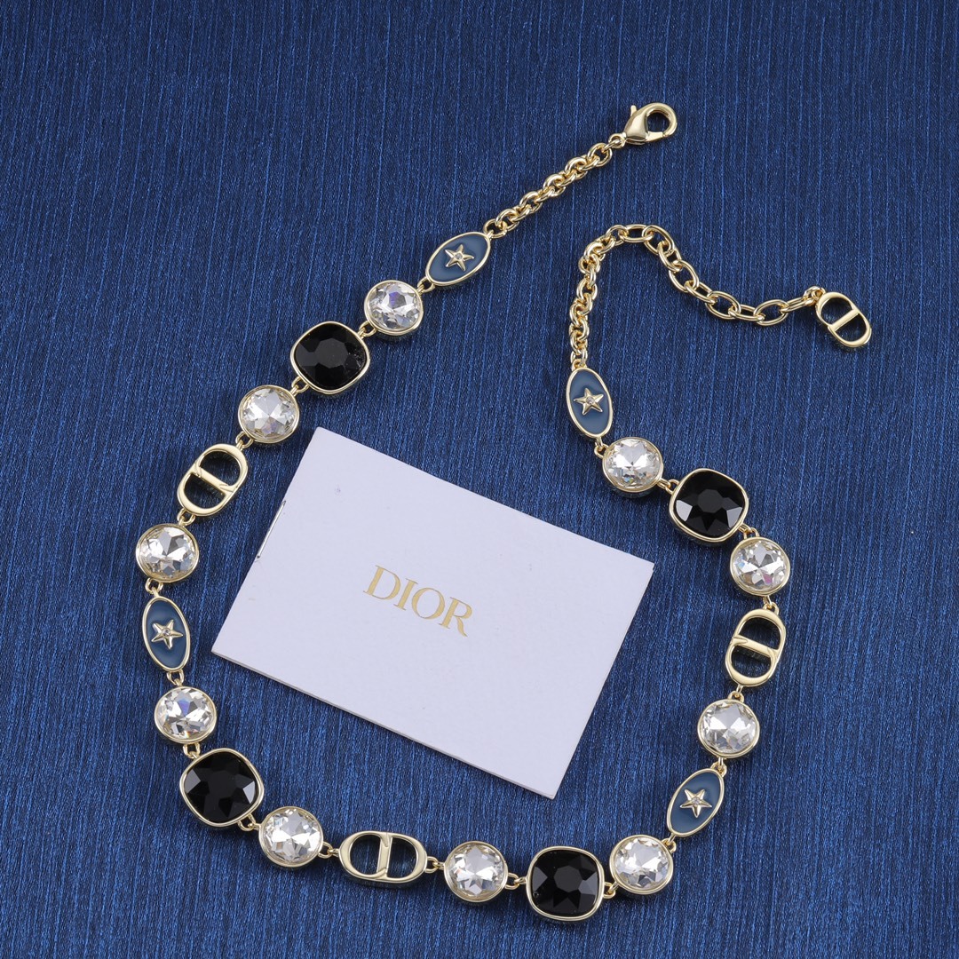 Dior Silver Logo-Accented Necklace 049