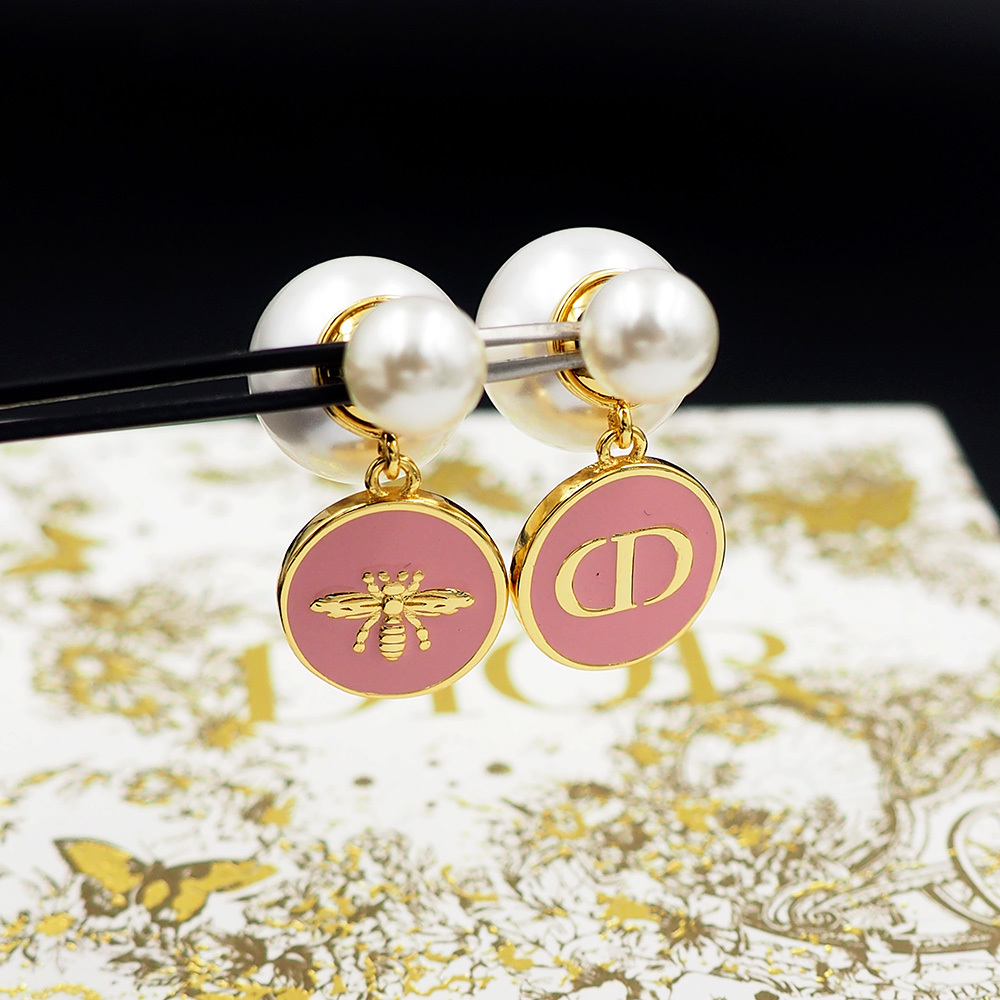 Dior Rose Gold Vintage-Inspired Earrings 027