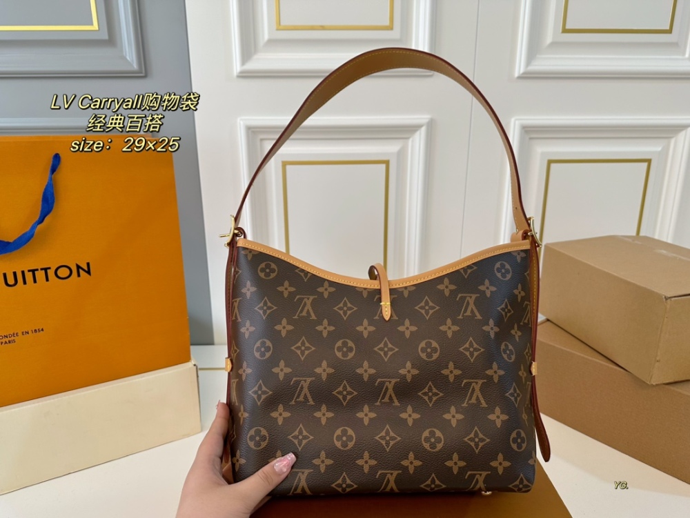 LV bag carryall leather bag 29cm
