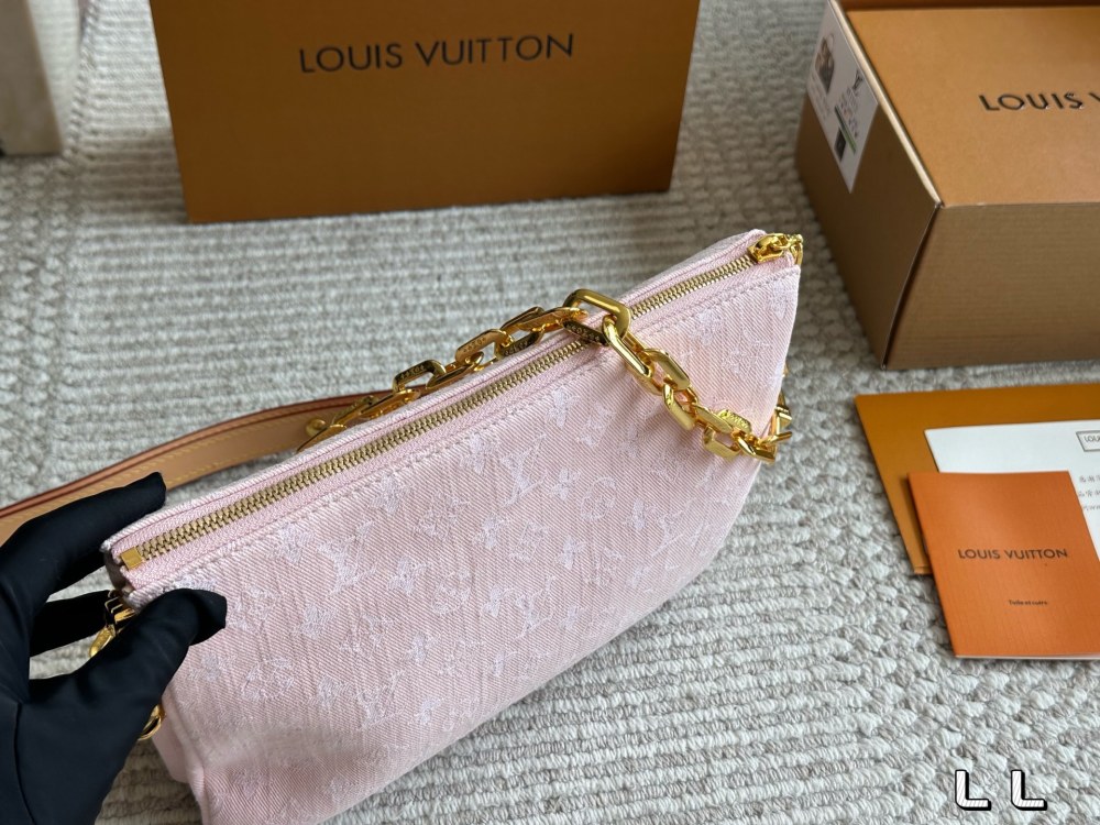 LV Rose Gold Quilted Bag 1613